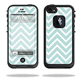 Mightyskins Protective Vinyl Skin Decal Cover for LifeProof iPhone 5 / 5S Case fre Case wrap sticker skins Aqua Chevron