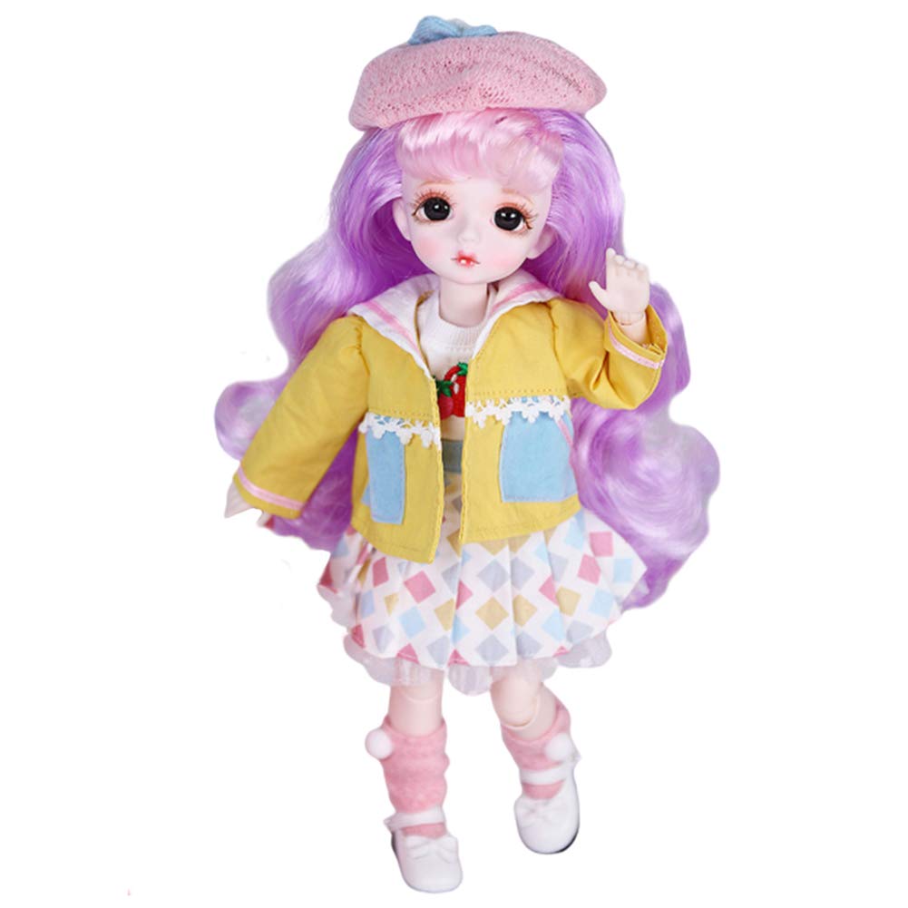 LUSHUN BJD Dolls 1/6 Autumn and Winter Suits with Harley Hat SD Doll 14 Inch 26 Ball Jointed Doll DI