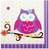 Owl Blossom Party Supplies - Lunch Napkins (16)