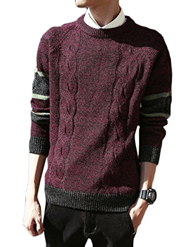 omniscient Men's Warm Winter Round Neck Knit Pullover Sweater 1 S