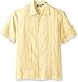 Cubavera Men's Short Sleeve 100% Linen Cross Dye Tuck Embroidered Woven Shirt