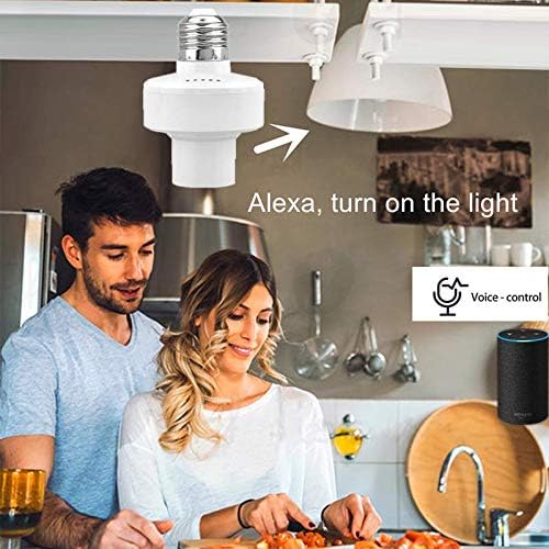 SOLE HOME Adaptador inteligente para bombilla WiFi E26E27 adaptador de bombilla LED compatible con Alexa Google Home APPcontrol de voz funcin de temporizador no requiere concentrador