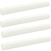 CashBeat 4-Pack Electric Guitar Bone Nut, Pre-Slotted 42mm for Strat Tele | Flat Bottom Cattle Bone, 42x3.5x4.5mm Dimension, Guitar Parts Replacement, Brighter Tone and Sustain