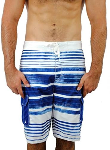 US Apparel Men's Micro Fiber Squirly Swim Trunks Blue L