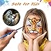 Face Paint and Body Painting Kit - Set of 12 Metallic Colors with Bonus Flat and Detail Paint Brushes - Comes w/ 30 Design Stencils - Non Toxic, Water Based and Easy On, Easy Off - FDA Compliant