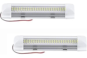 ANYPOWK 12 Volt LED Lights Bar - Daylight 6000K 7.5 Inch 72 LED 6W 600 Lumens, LED Car Interior Light Strip with Switch for RV Van Boat Trailer Camper, Pack of 2
