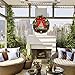 Safeeye Christmas Wreath with Ribbon and Bells, Outdoor Indoor Christmas Wreaths Garland Ornaments Christmas Decorations (12