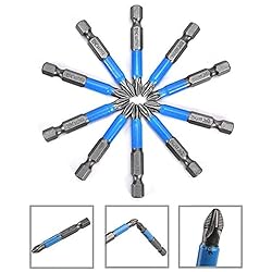 YXQ 10PCS Phillips Head Drill Bit #2 Magnetic