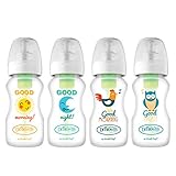 Dr. Brown's Options Wide-Neck Baby Bottles, Good Morning/Night, 4 Count
