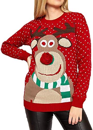 Ugly Christmas Women Sweater Teens Pullover Christmas Print Hoodie Jumper Hoodied Coat