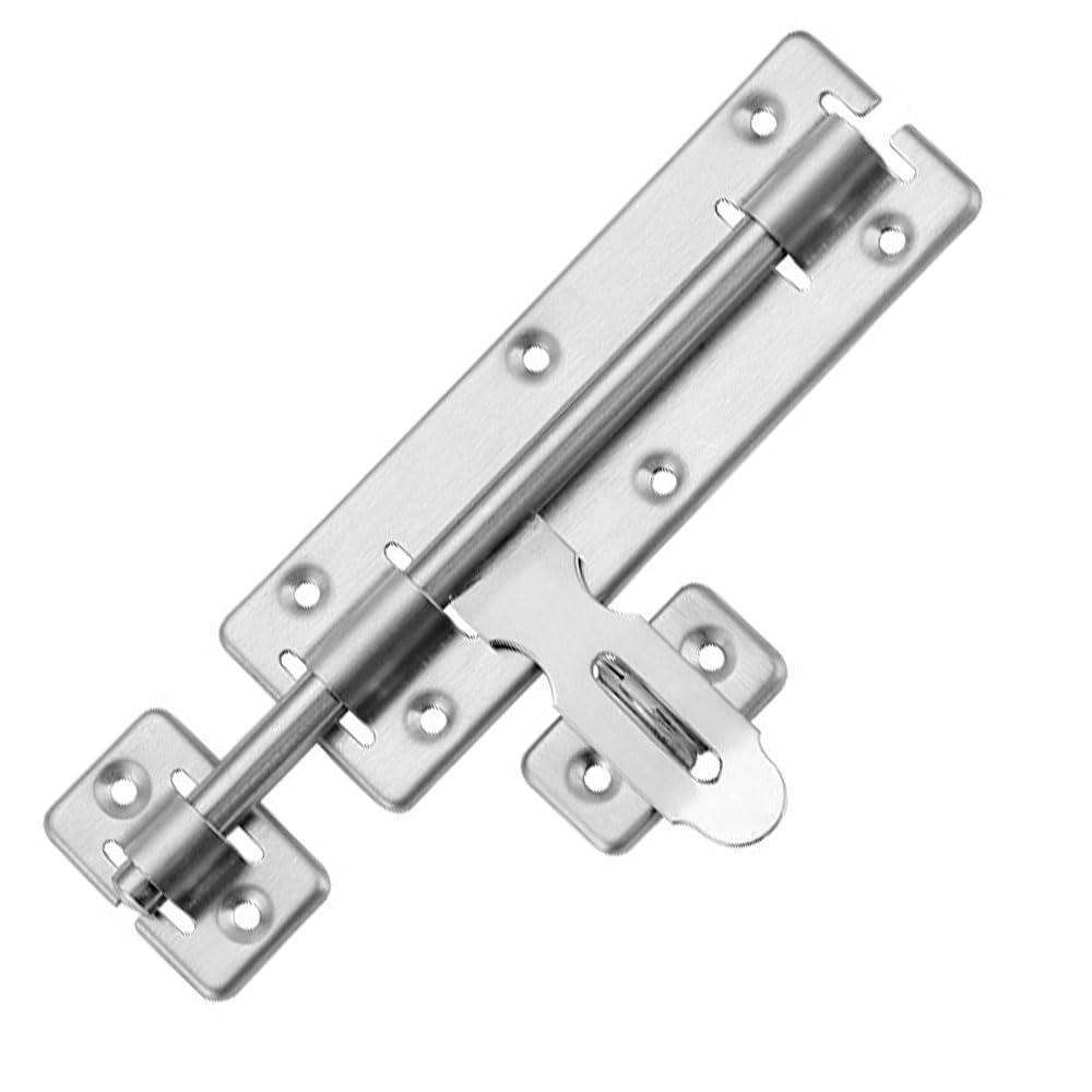 Latch Door Safety Door Lock Bolt Latch Stainless Steel Barrel Gate Bolt Lock Slide Lock with Padlock Clasp Lockable Sliding Door Bolt Solid for Security Wooden Gates Garden Shed