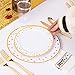 WDF 25Guest Gold Plastic Plates with Disposable Plastic Silverware&Hand Napkins- Star Dot 25 Dinner Plates,25 Salad Plates,25 Forks, 25 Knives, 25 Spoons,25 Disposable Napkins