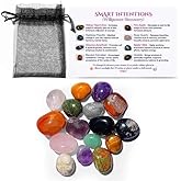 Recovery & Healing Small (10-15mm) Healing Crystal Stones - Set of Anxiety Relief Polished Stones Tiger's Eye Amethyst Rose Quartz Fire Agate Unakite Carnelian Flourite & Network with Bonus Crystals!