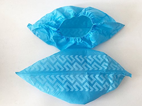 513FMc5nZaL BESTeck 100 Pack/50 Pairs Anti-Skid Non-Slip Disposable Blue Polypropylene Shoe Covers One-Size Medical Booties Overshoe… - Image 4