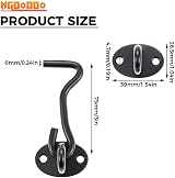 Mgoodoo Black 75mm Stainless Steel Cabin Hooks & Eye Latch Lock for Doors Gates view 2