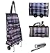 Foldable Shopping Cart Trolley Bag with Wheels & 9 LED Flashlight