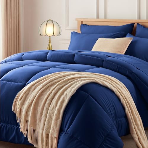 Newspin 7-Piece Comforter Bed in a Bag Blue
