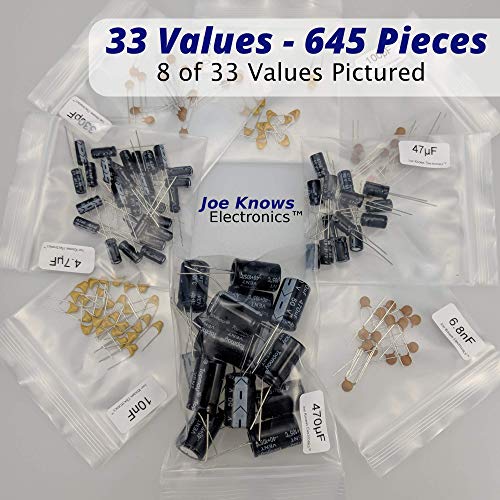 Joe Knows Electronics 33 Value 645 Piece Capacitor Kit - Thumbnail 2