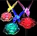 Brilliant & Mo Stunning 2 Solar Rose Lights with 2 Solar Hummingbird Lights Garden Stakes for Home Patio Deck Lawn Yard Decor