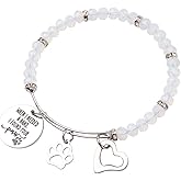 REEBOOOR Dog Lovers Gift When I Needed A Hand I Found Your Paw with Paw Print Charm Bracelet Gift for Dog loss