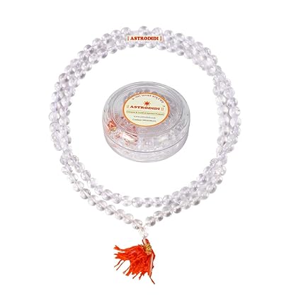 ASTRODIDI Crystal 108+1 Beads Rock Quartz Sphatik Mala