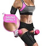 4 Piece Arm and Thigh Slimming Braces by 10xSWEAT - Lose Fat & Reduce Cellulite High Compression Slimmers –Fat Burner Wraps For Men and Women (Medium)