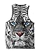 iHeartRaves White Tiger Men's Rave Tank Top Shirt (Medium)