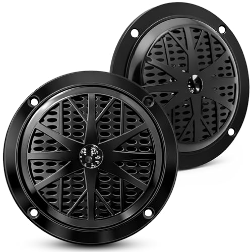 Pyle Waterproof Marine Speakers 10cm – 2-Way Outdoor Audio System, Weather-Resistant Boat Stereo Sound, 1 Pair