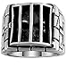 Men's Stainless Steel Cage Alien Skull Cross Ring Band Large Vintage Fashion Gothic Biker Silver Black Size 7