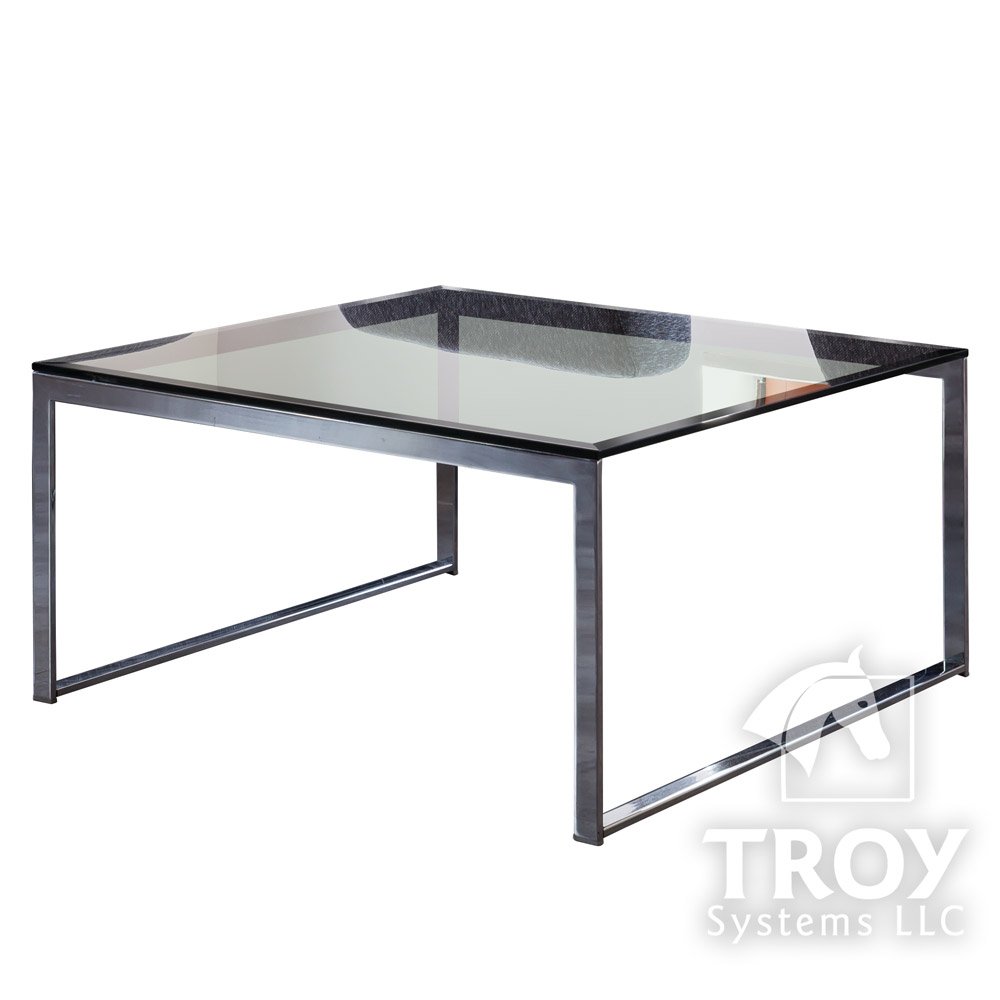 TroySys Square 1/2 Inch Thick Beveled Polished Annealed Glass Table Top