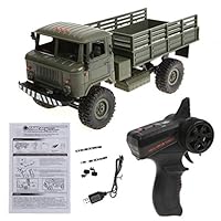 Batyuery WPL B - 24 1:16 2.4G Mini Off-Road RC Military Truck RTR Four-Wheel Drive / 10km/h Maximum Speed Racing Cars Toy Model Kits Gift for Children