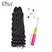 Lihui 3pcs/lot Faux Locs Crochet Hair Goddess Locs Crochet Hair For Black Women Synthetic Hair Curly Crochet Hair (20inch(3-PACKS), 1B)
