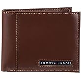 Tommy Hilfiger Men's Slim Leather Bifold Passcase Wallet with Removable ID Window