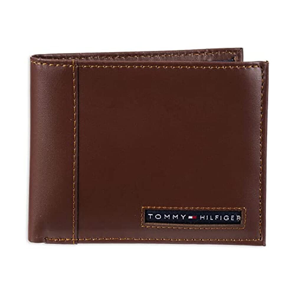 Tommy Hilfiger Men's Leather Cambridge Passcase Wallet with Removable Card Case,Brown,(Size: One Size)