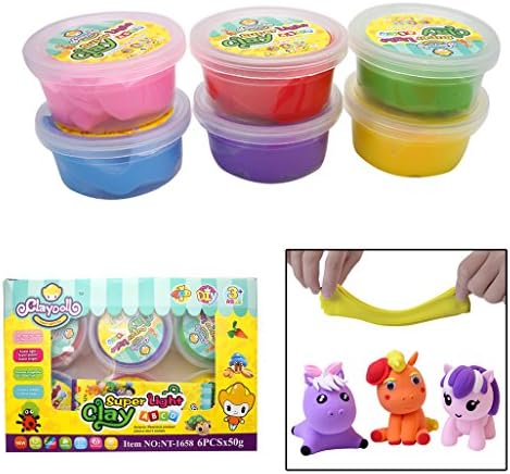 6 Color Super Light Clay Air Drying Soft Polymer Modelling Clay With Free Tools