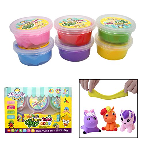6 Color Super Light Clay Air Drying Soft Polymer Modelling Clay With Free Tools