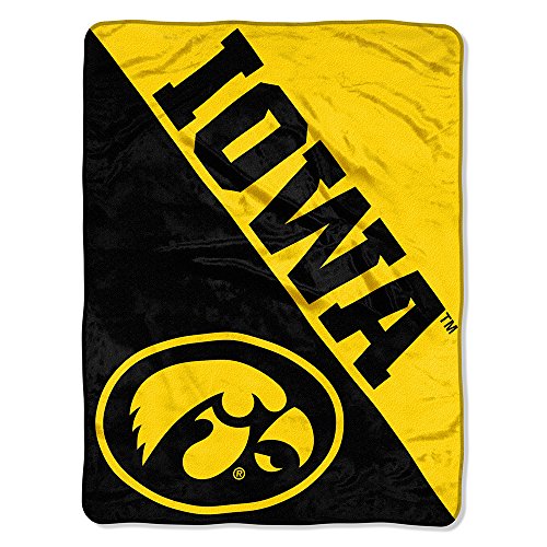 Northwest NCAA Iowa Hawkeyes Unisex-Adult Micro Raschel Throw Blanket, 46" x 60…