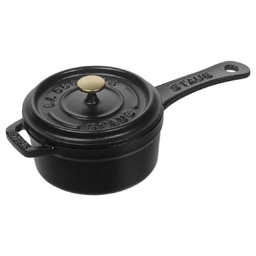 Photo 1 of staub Sauce Pan 40509-537 Small Sauce Pan, Black, 3.9 inches (10 cm), Small One-Handed, Cast Iron Pot, Japanese Authentic Sale