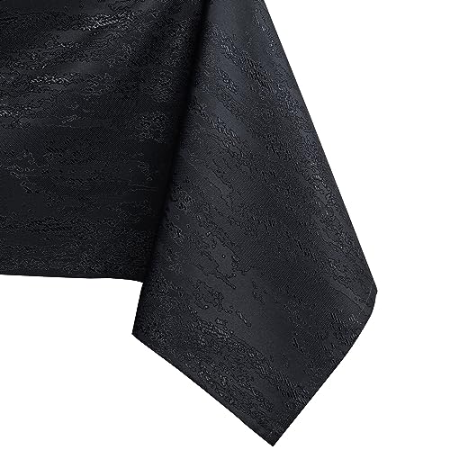 AmeliaHome Lotus Effect Water-Repellent Polyester Tablecloth 80 x 80 cm Black