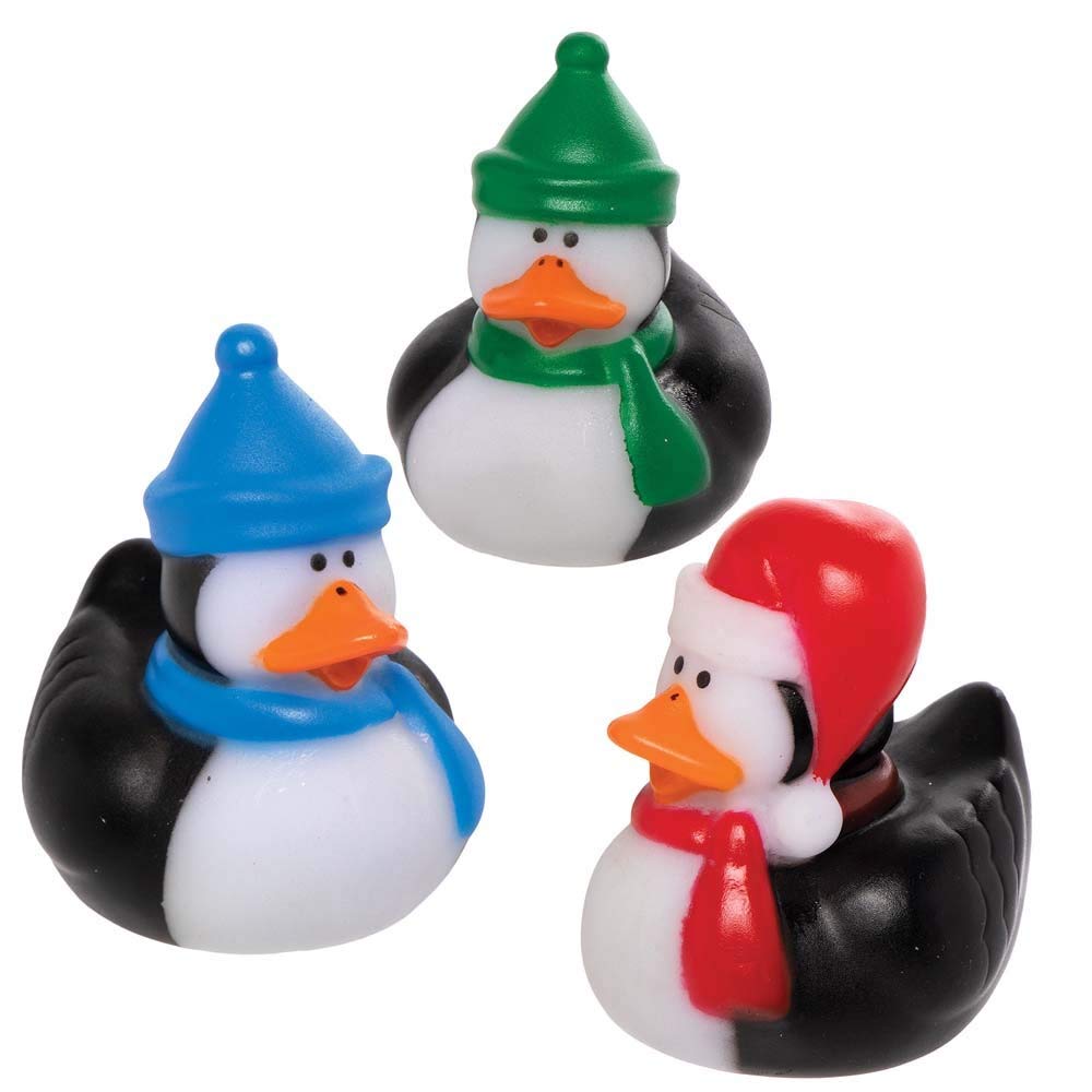 Baker Ross AX449 Penguin Rubber Ducks - Pack of 6, Novelty Toy for Children, Ideal Stocking or Party Bag Filler for Kids