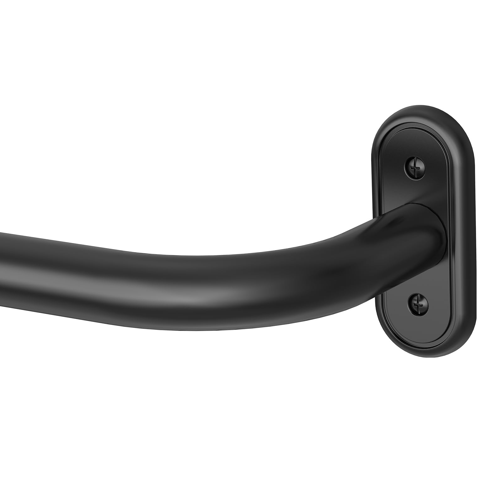 Photo 1 of Black Curtain Rods for Windows 66 to 120 Inch, Wrap Around Long Heavy Duty Blackout Window Treatment Rods, 1'' Adjustable Curved Drapery Rod for Indoor Outdoor, All Metal, Aluminium Bracket