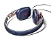 OVC On Ear Modular Headphones with Microphone for Apple iPhone,Stylish Denim Design Over Head Headphones with Two Optional Earcups-H7