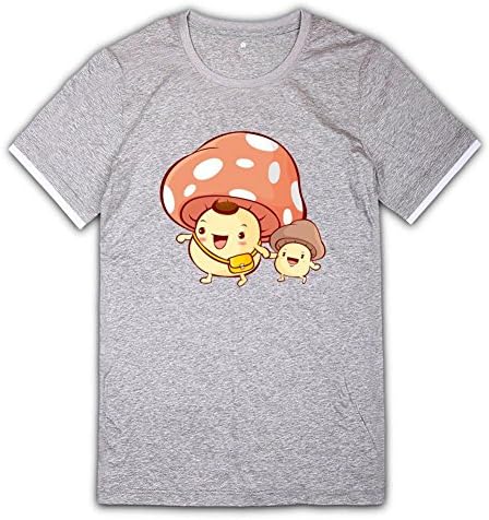 Maudetla Mushroom Plant Men's Mercerized Cotton Premium Tshirts Light Grey M