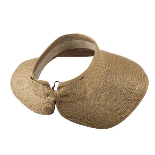 UPF 50+ Bow Closure Roll Up Visor - Light Brown OSFM