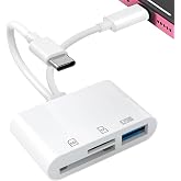 SD Card Reader for iPhone, iPad, USB C SD Card Adapter, Dual Port Memory Card Reader for Camera Adapter, Support SD, Micro SD, USB 3.0, Plug and Play