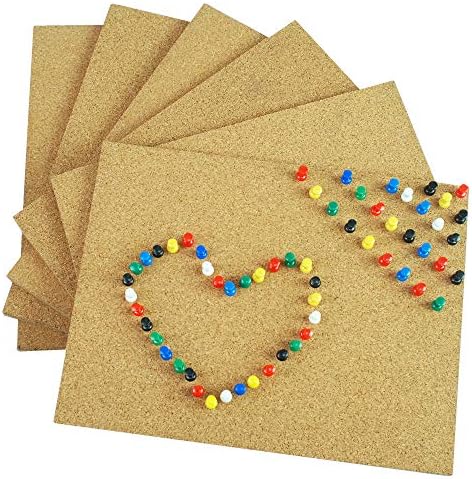 Lockways Cork Tile Boards Set 6 Pieces 9 x 12 Inch, Mini Wall Bulletin Board, Frameless Cork Board Memo Board