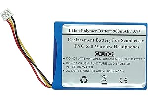 900mAh 3.7V Replacement Battery Compatible with Sennheise r PXC 550 Wireless Headphones, AHB413645PCT