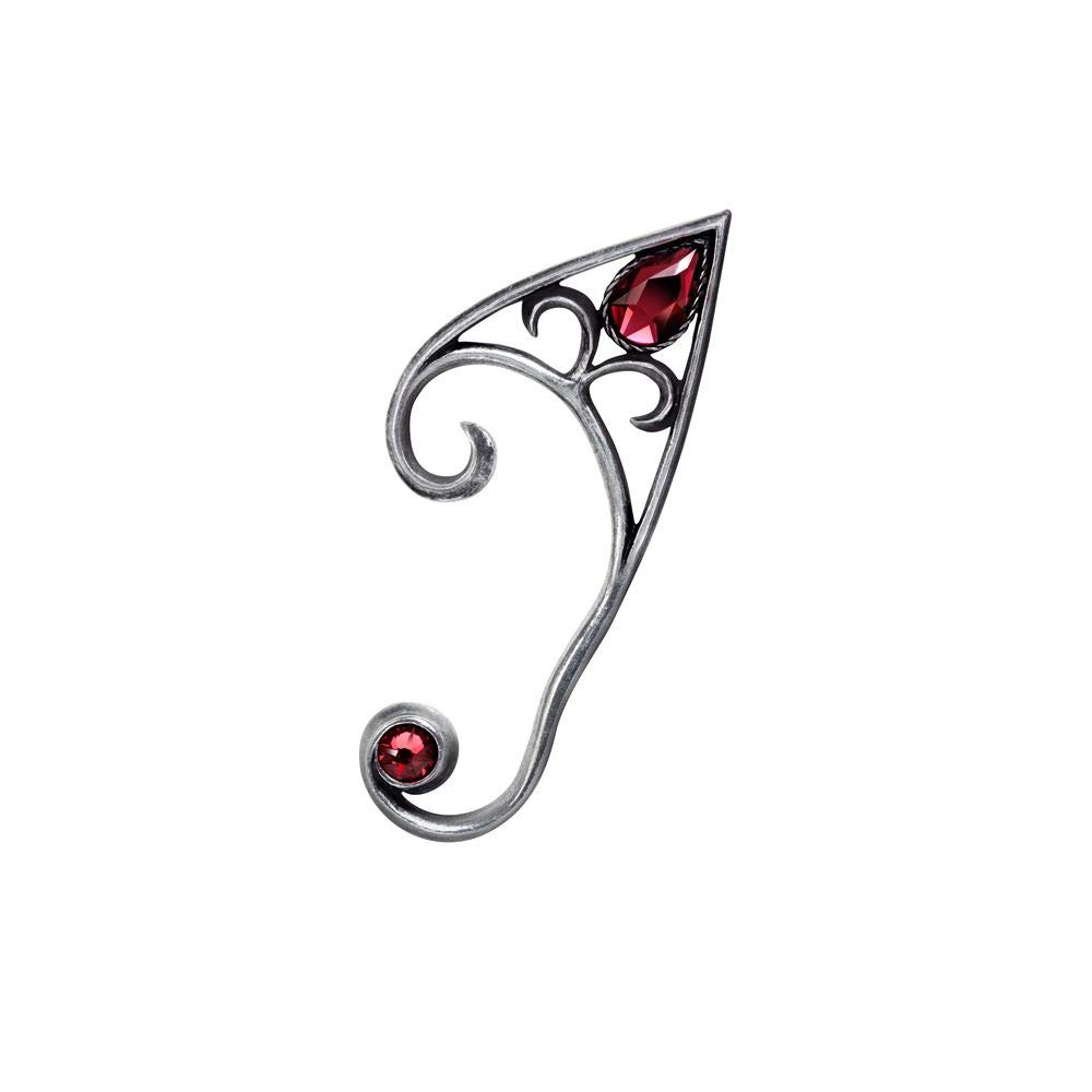 Alchemy Gothic Elvyn Earwrap (Left) Women Ear Stud Silver-Coloured, Pewter,