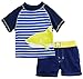 iXtreme Baby Boys' Big Shark with Stripes Rash Guard Swim Short Set