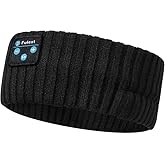 Fulext Ear Warmers, Sleep Headphones Bluetooth Beanie Headband, Wireless Ear Muffs Winter Headband with Ultra-Thin Speakers, Headphones for Side Sleepers, Thanksgiving for Women Men BlackGrey